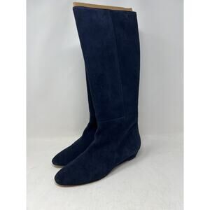 WOMEN'S‎ LOEFFLER RANDALL Matilde Wedge Tall Blue Suede 8.5 B Revolve Exclusive